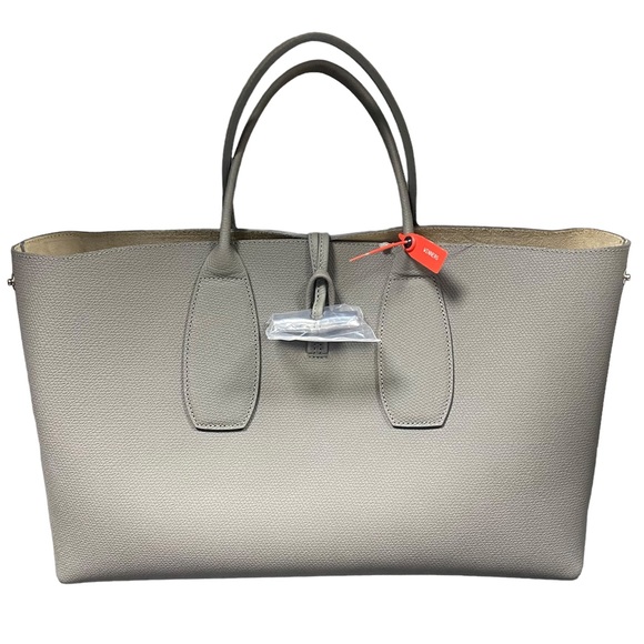 Longchamp - ROSEAU Top handle bag Large Grey/Turtledove Leather - Picture 5 of 11